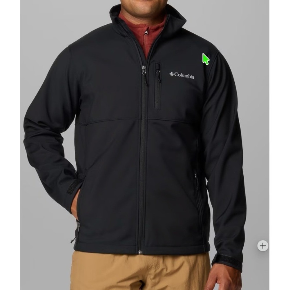 Columbia Ascender Softshell Jacket Men Large Black Polyester Fleece Lined XM6820